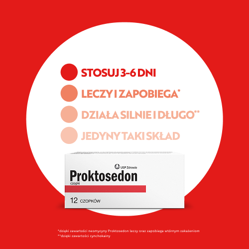 Proktosedon, czopki doodbytnicze, 12 sztuk