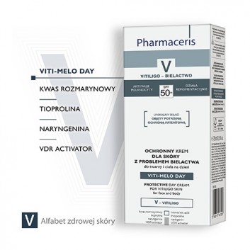 Pharmaceris V Viti-Melo Day krem ochronny SPF50+ dla skóry z problemem bielactwa 75 ml