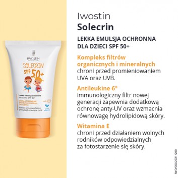 Iwostin Solecrin lekka emulsja ochronna dla dzieci SPF 50+ 100 ml