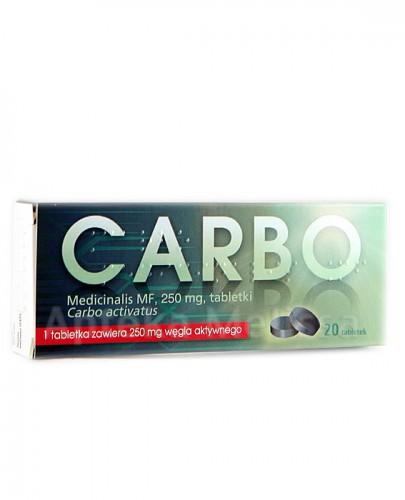 CARBO MEDICINALIS MF Węgiel aktywny 0,25 g 20 tabletek zdjęcie