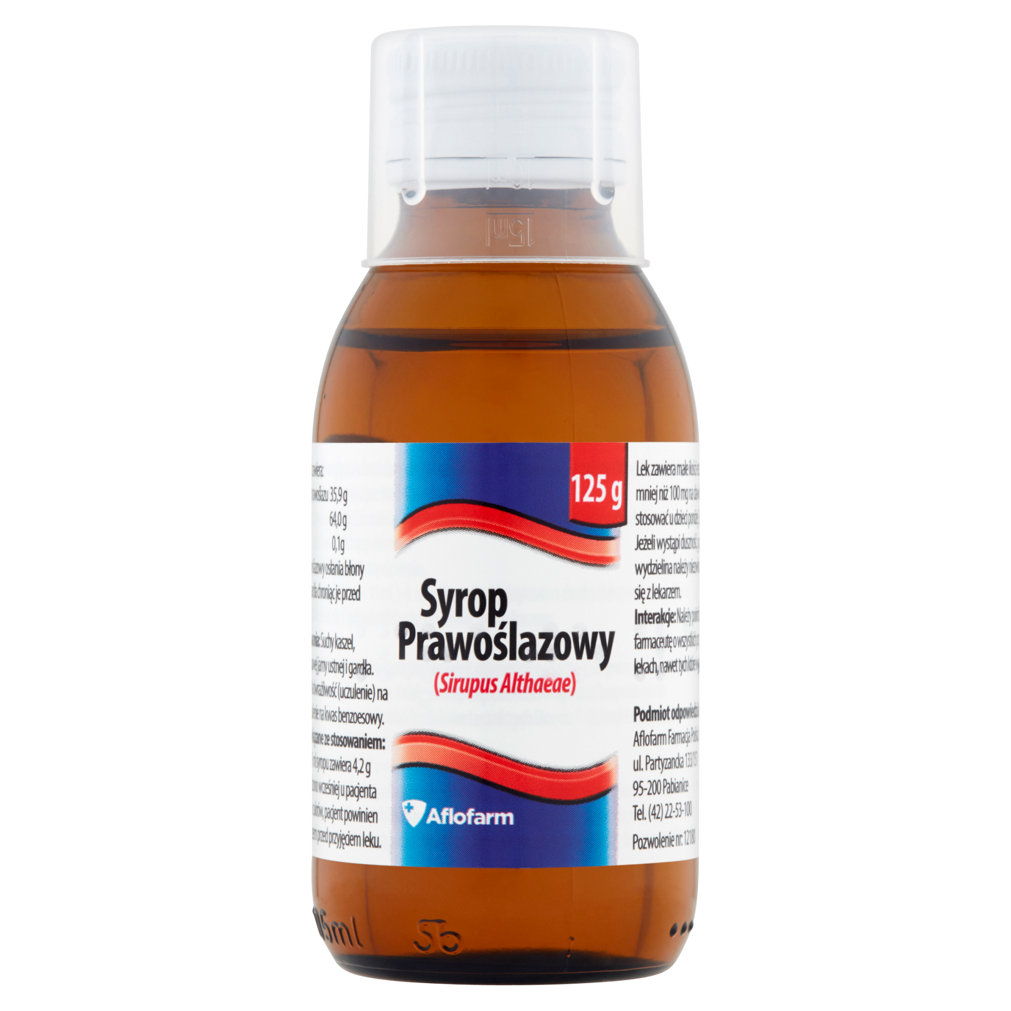 Aflofarm syrop prawoślazowy 35,9 g/100g 125 g zdjęcie