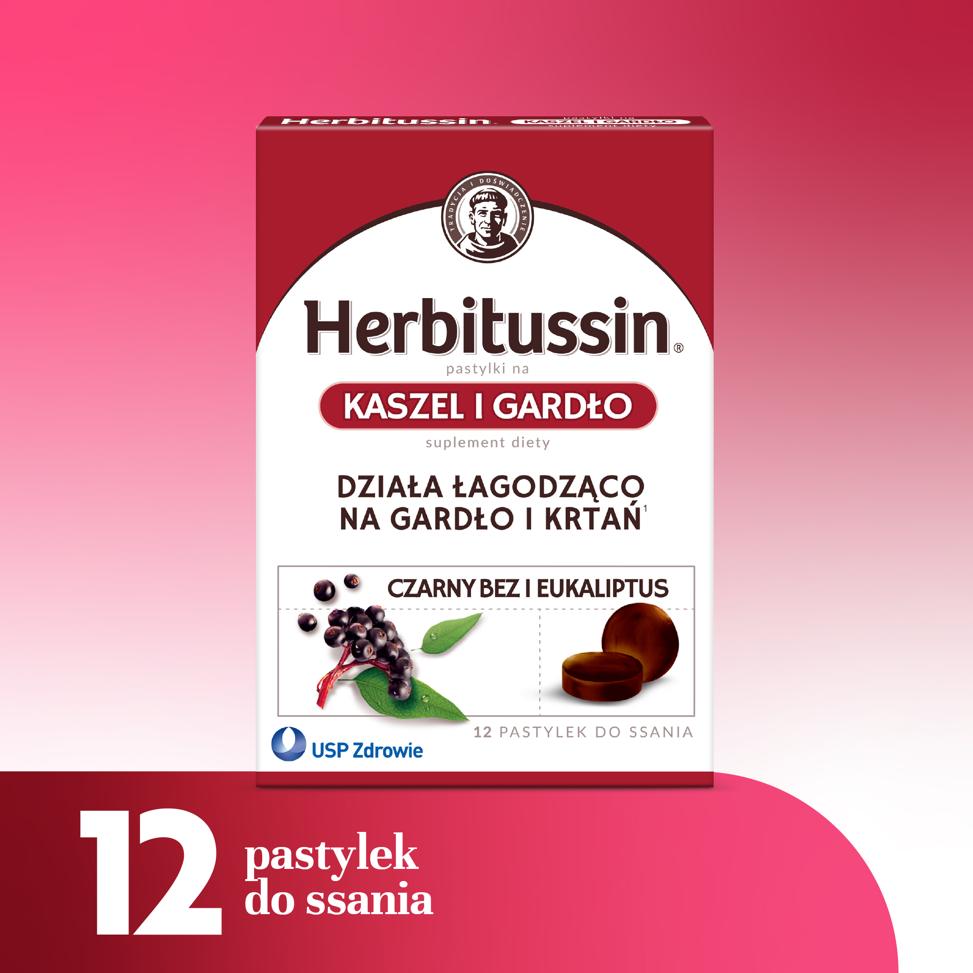 Herbitussin Kaszel i Gardło 12 pastylek do ssania