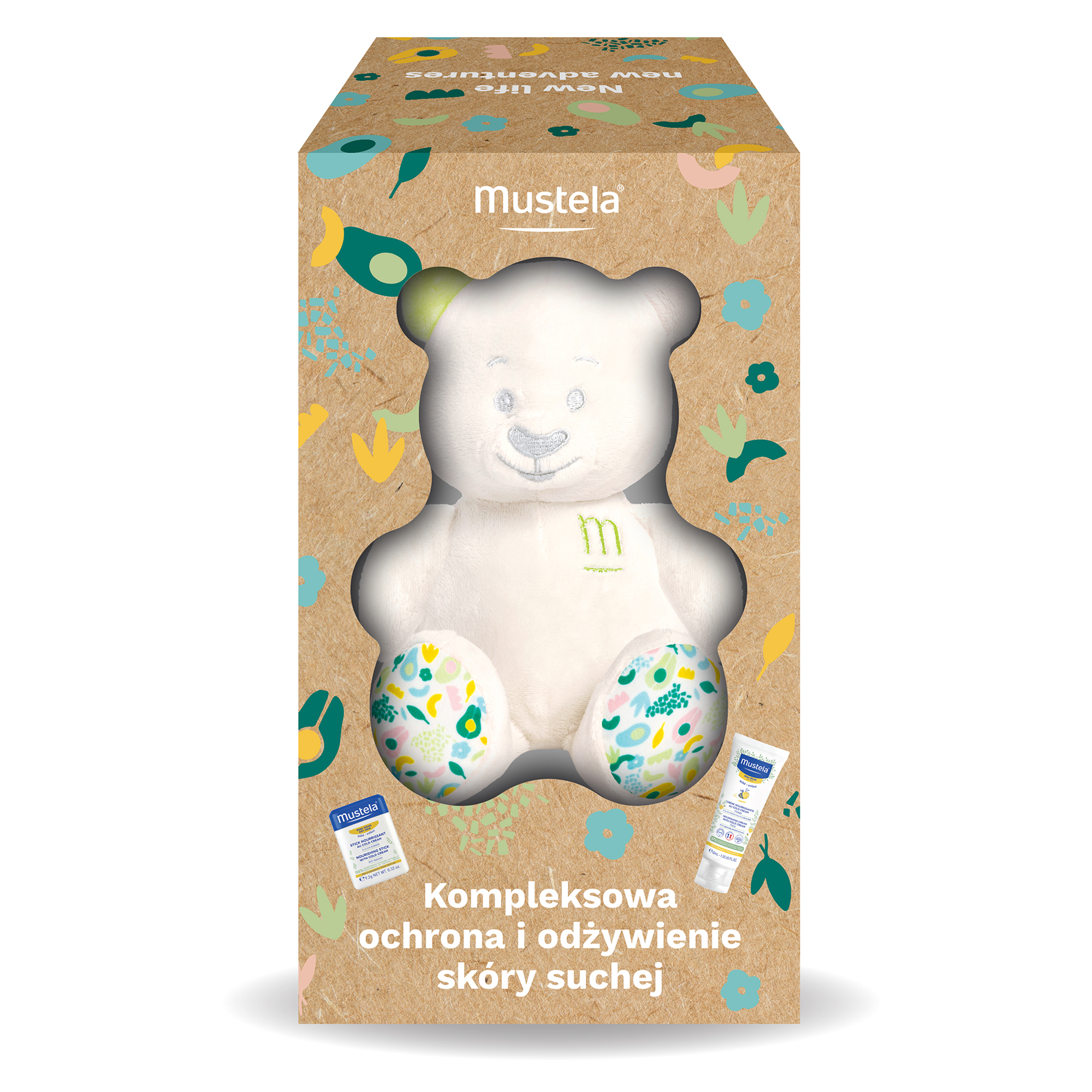 Mustela Zestaw Kompleksowa ochrona i odżywienie skóry suchej, krem, 40 ml + sztyft, 9,2 g