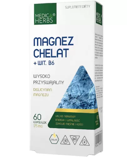 Medica Herbs Magnez Chelat + Wit. B6 60 kapsułek zdjęcie