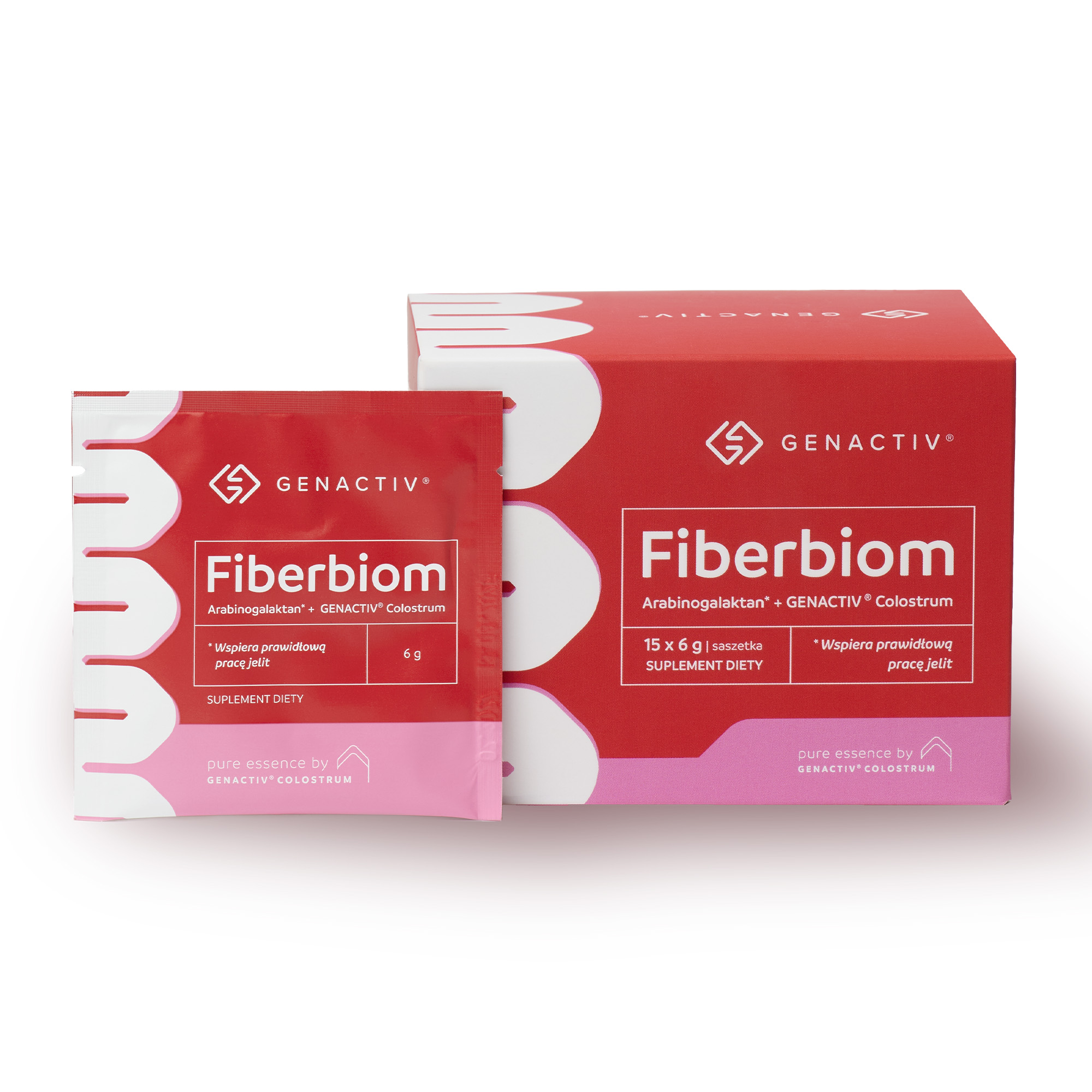 FIBERBIOM, Arabinogalaktan + Genactiv Colostrum, proszek, 15 szt zdjęcie