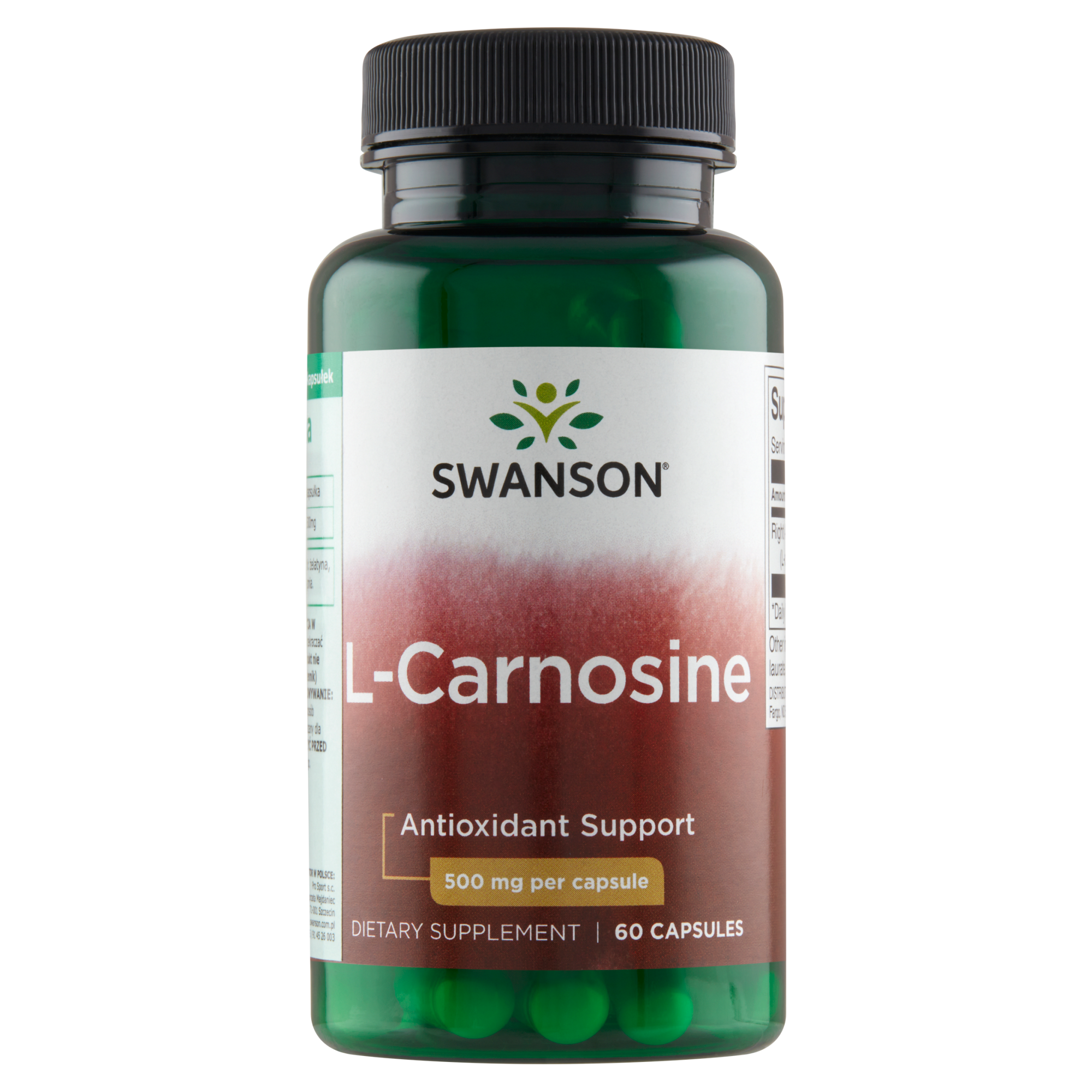 SWANSON L-Karnozyna 500 mg, 60 kaps., cena, wskazania, opinie zdjęcie