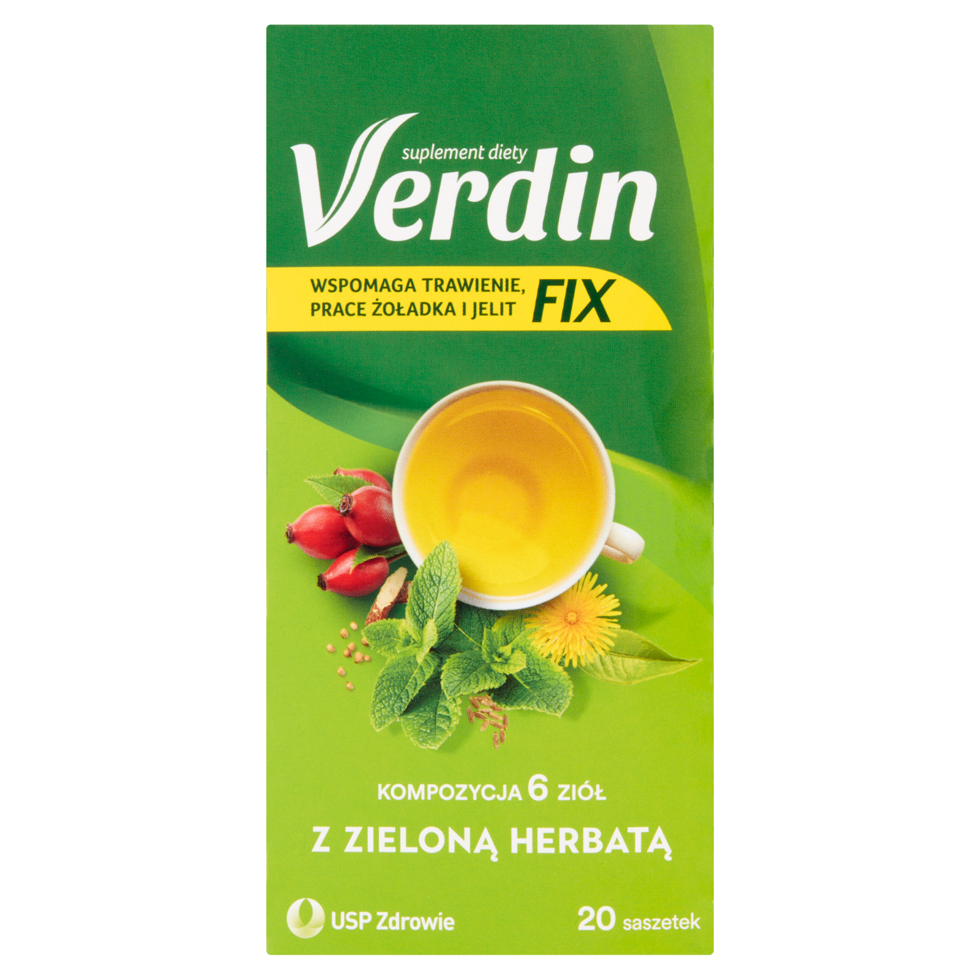 Verdin Fix z zieloną herbatą 20 saszetek zdjęcie