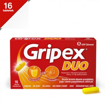 Gripex Duo, tabletki powlekane, 16 sztuk
