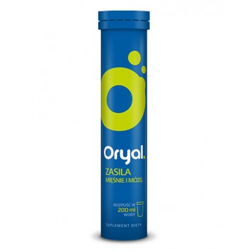 Oryal, tabletki musujące, smak limonkowo-cytrynowy, 20 sztuk