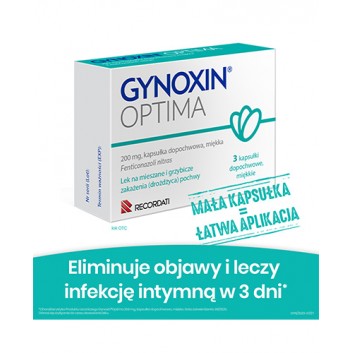 Gynoxin Optima 200 mg kapsułki dopochwowe 3 sztuki