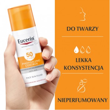 Eucerin Sun Photoaging Control SPF 50+ Fluid ochronny przeciw fotostarzeniu się skóry, 50 ml