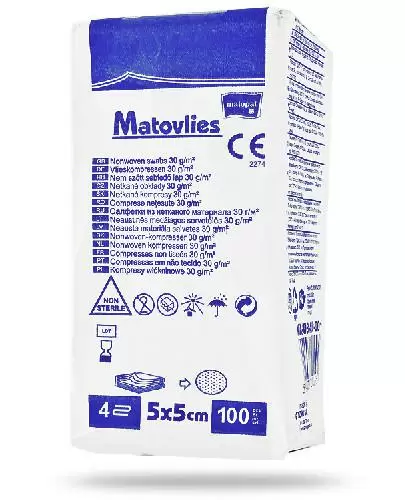 Matovlies kompresy z włókniny 30g 5x5 cm 100 sztuk zdjęcie