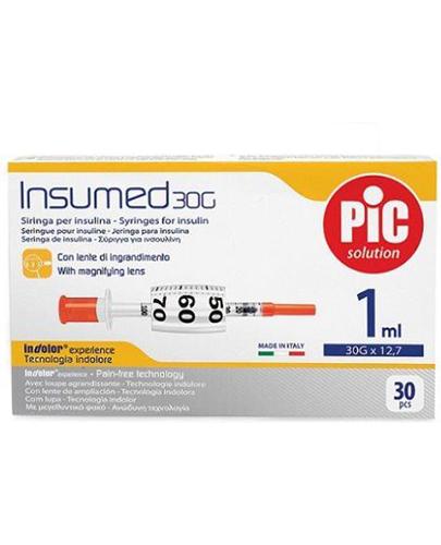 Pic Solution Insumed 1 ml 30G x 12,7 mm Insulinówki - jednorazowe strzykawki do insuliny - 30 szt. zdjęcie