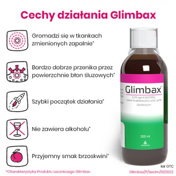 Glimbax 0,74 mg/ml roztwór do płukania jamy ustnej i gardła 200 ml