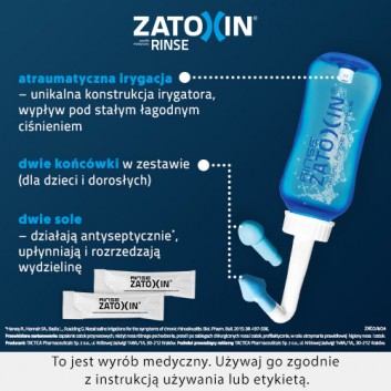 Zatoxin Rinse zestaw podstawowy do płukania nosa i zatok 12 saszetek + irygator