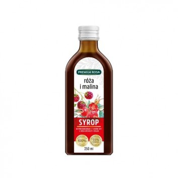Premium Rosa Syrop z soków NFC z owoców róży i malin - 250 ml 