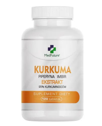 MedFuture Kurkuma + piperyna + imbir ekstrakt 120 tabletek zdjęcie