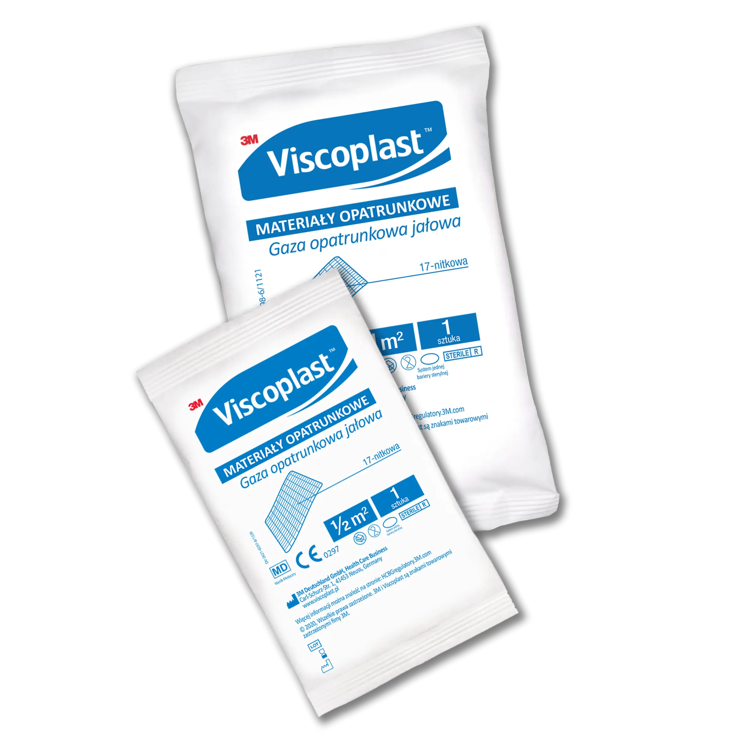 Viscoplast, gaza opatrunkowa jałowa 17 nitek, 1/2m2, 1 sztuka