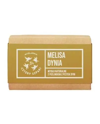 Mydlarnia Cztery Szpaki, Melisa Dynia Mydło naturalne z peelingiem z pestek dyni, 110 g zdjęcie