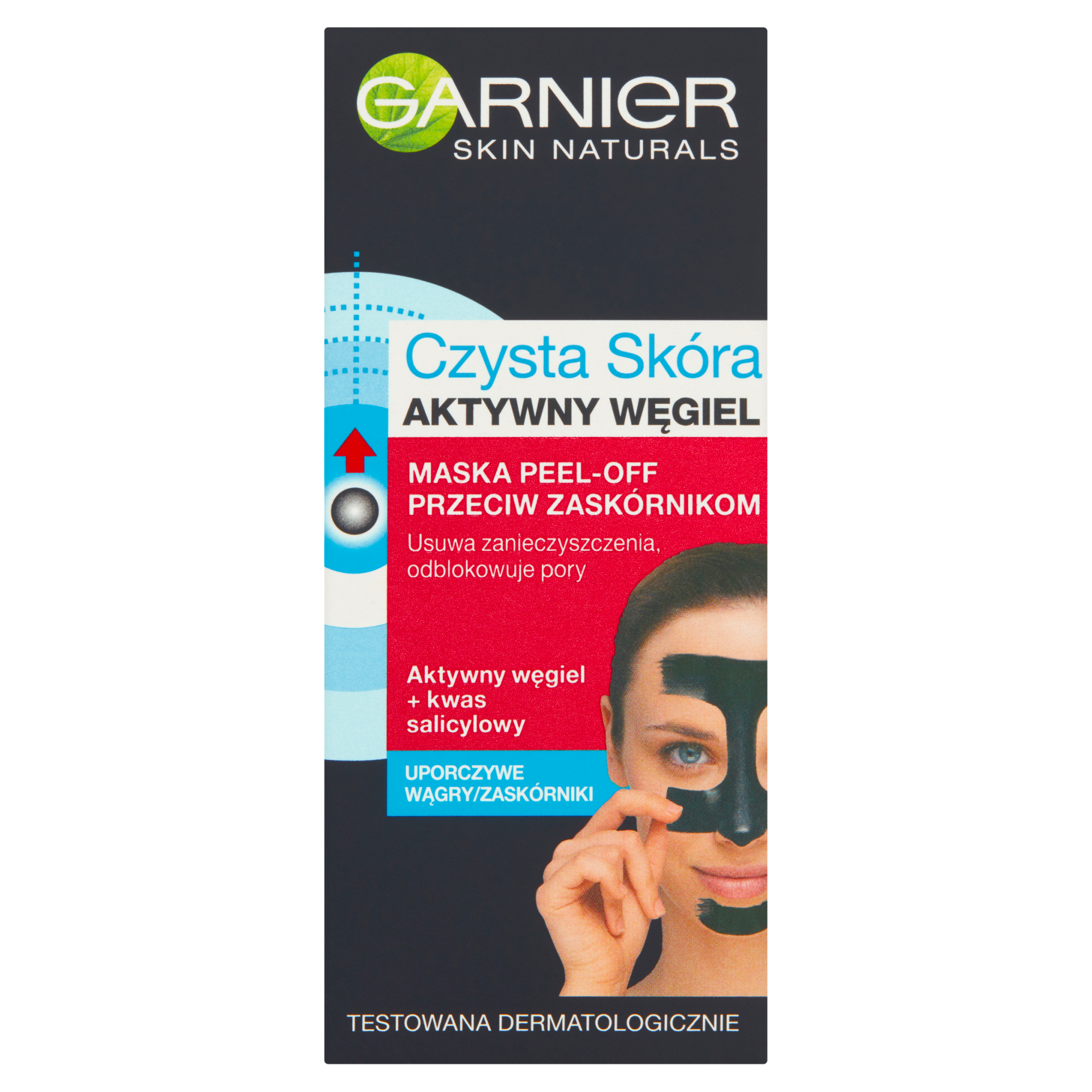 Garnier Czysta Skóra Aktywny Węgiel Maska peel-off przeciw zaskórnikom, 50 ml  zdjęcie