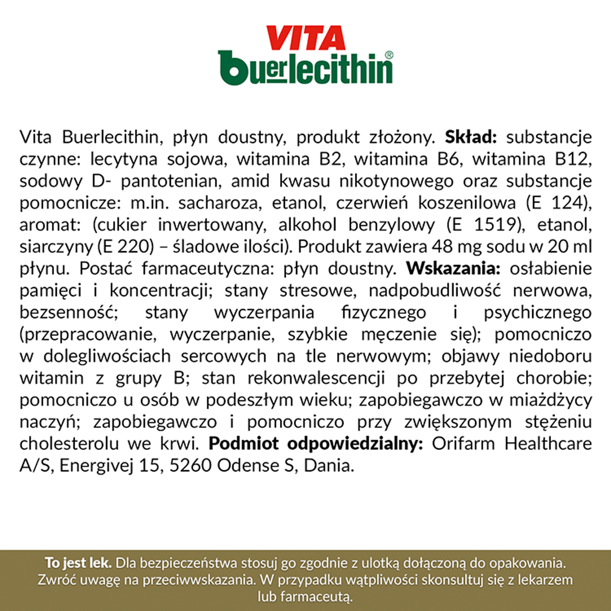 Vita BuerLecithin płyn 1000 ml