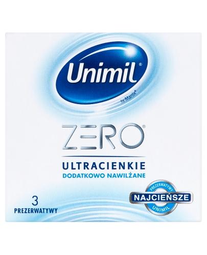 UNIMIL ZERO Prezerwatywy ultracienkie dodatkowo nawilżane - 3 sztuki zdjęcie