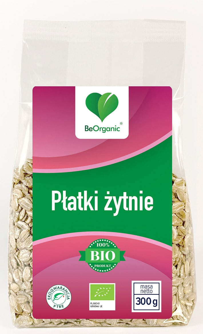 BeOrganic, Płatki żytnie Eko, 300 g zdjęcie