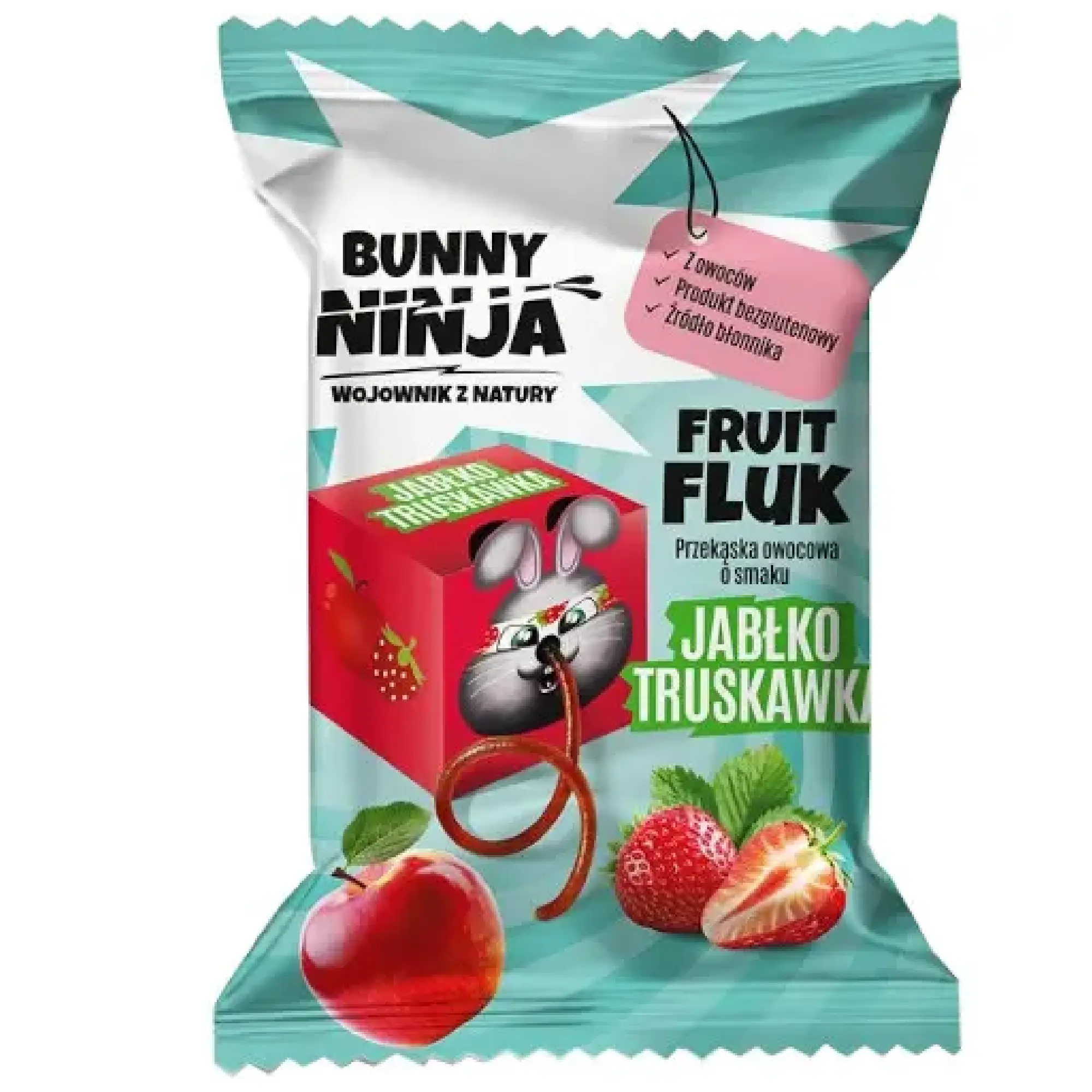 Bunny Ninja Fruit Fluk przekąska owocowa o smaku jabłko truskawka 15 g zdjęcie