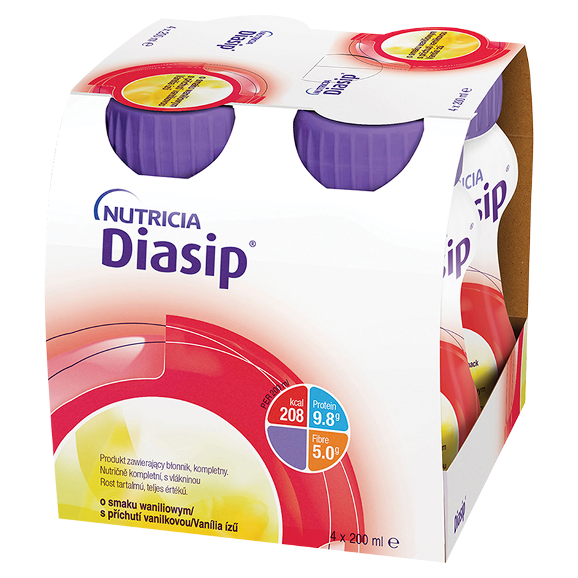 Nutricia Diasip o smaku waniliowym, 4 x 200 ml zdjęcie
