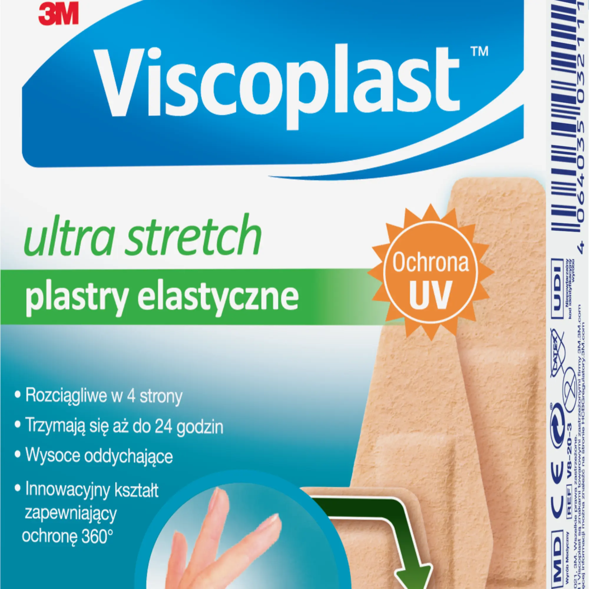 Viscoplast Ultra Stretch zestaw plastrów 3 rozmiary 20 sztuk
