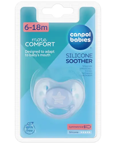 Canpol Babies Smoczek silikonowy symetryczny 6-18m 1 sztuka [22/417] zdjęcie