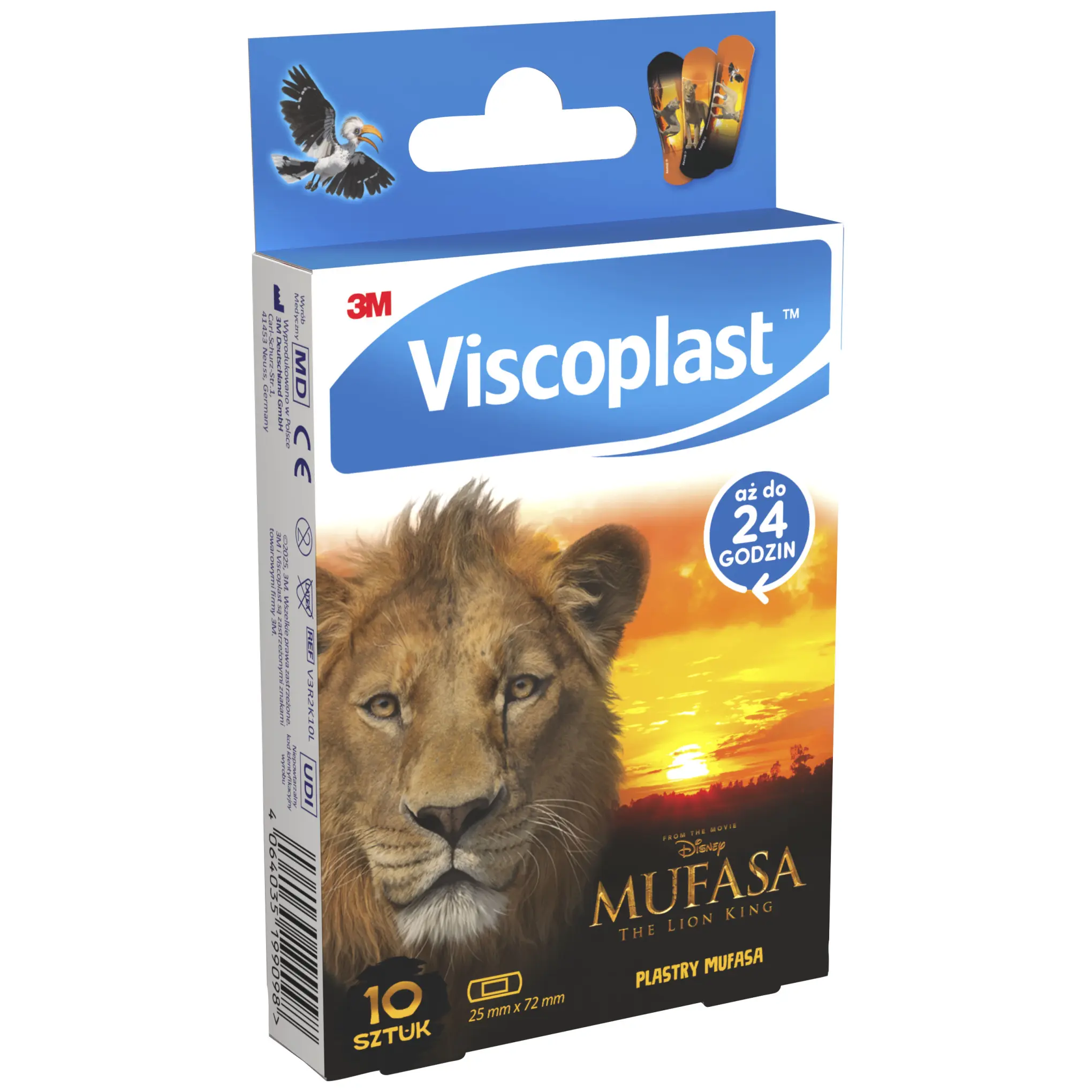Viscoplast, Plastry Mufasa Król Lew, 72 mm x 25 mm, 10 sztuk