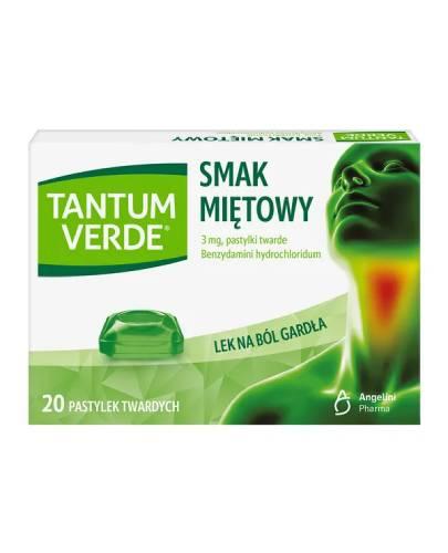 Angelini Pharma, Tantum Verde smak miętowy 3 mg, pastylki, 20 sztuk zdjęcie