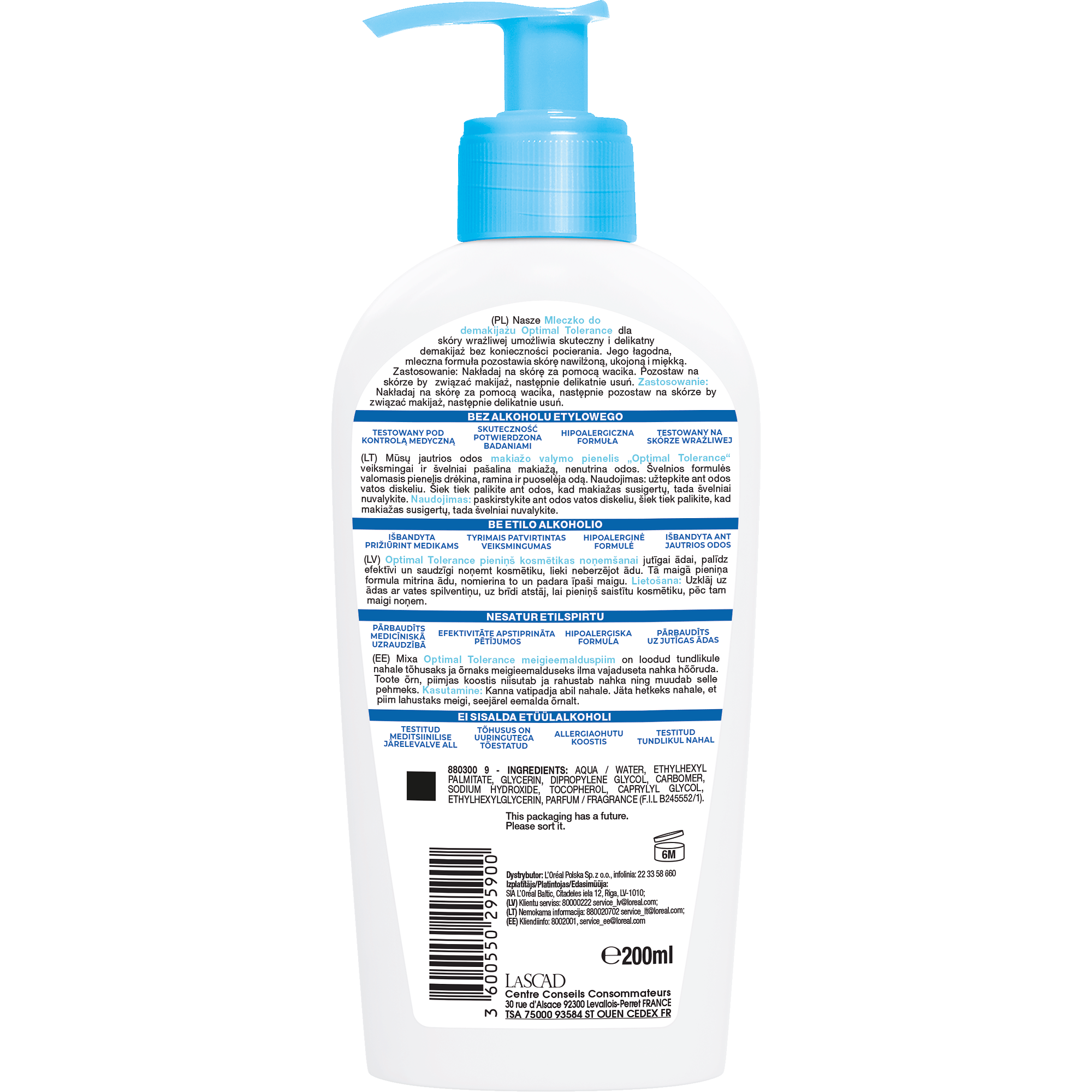 Mixa Optymalna Tolerancja Kojące mleczko do demakijażu, 200 ml