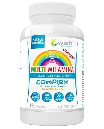 Wish Multiwitamina Complex Junior 120 tabletek do ssania zdjęcie
