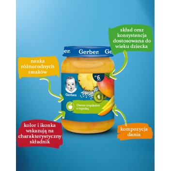 Nestlé Gerber owoce tropikalne z tapioką po 6 miesiącu 190 g