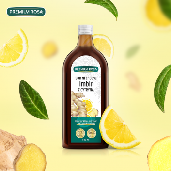 Premium Rosa Imbir z cytryną sok  na przeziębienie i grypę - 500 ml - cena, opinie, właściwości