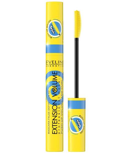 Eveline Cosmetics Extension Volume Push Up Tusz do rzęs pogrubiająco-podkręcający, czarny, 10 ml,  cena, opinie, właściwości zdjęcie