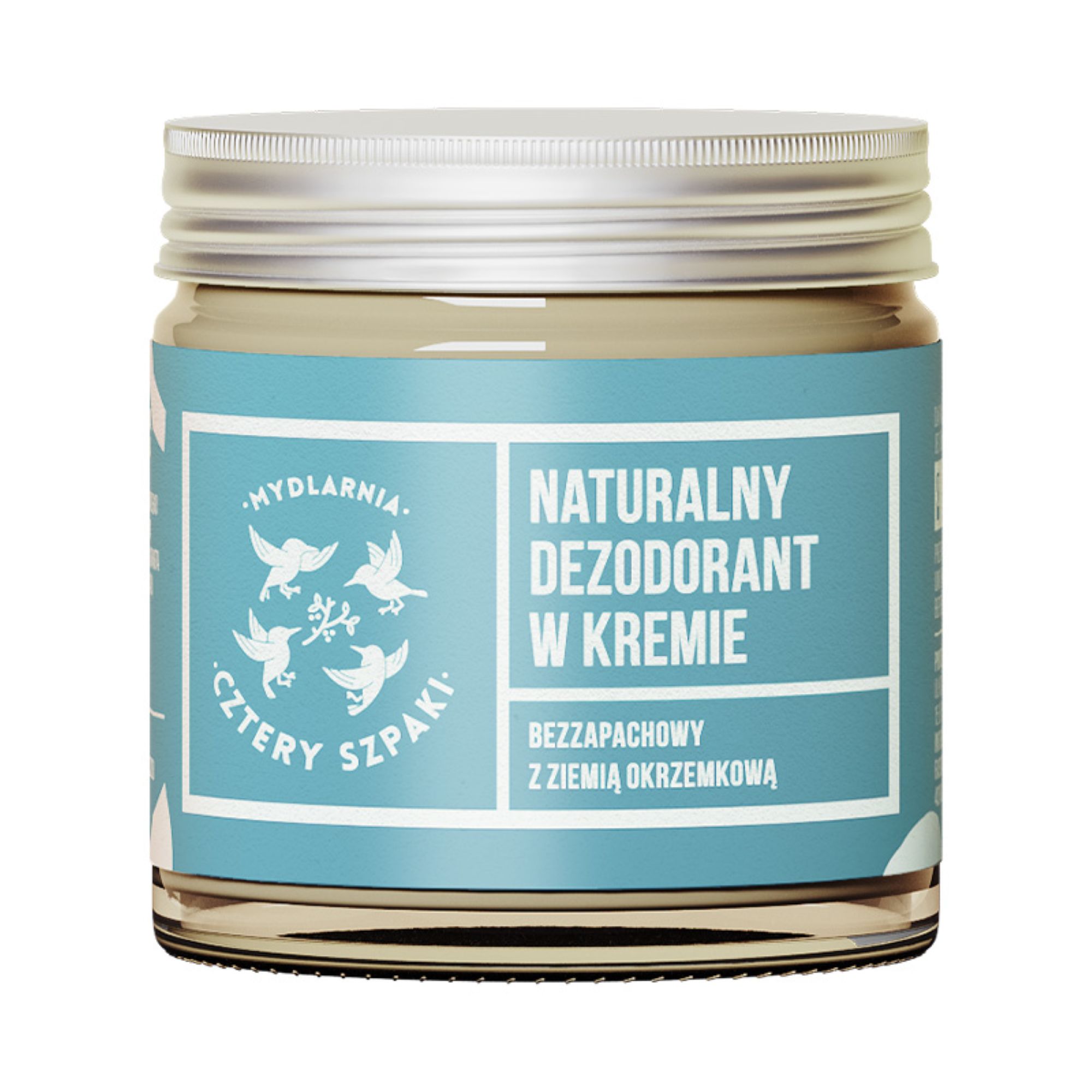 Mydlarnia Cztery Szpaki, Naturalny dezodorant w kremie, bezzapachowy z ziemią okrzemkową, 60 ml zdjęcie