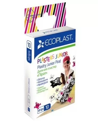 EcoPlast Junior Pirat zestaw plastrów 10 sztuk zdjęcie