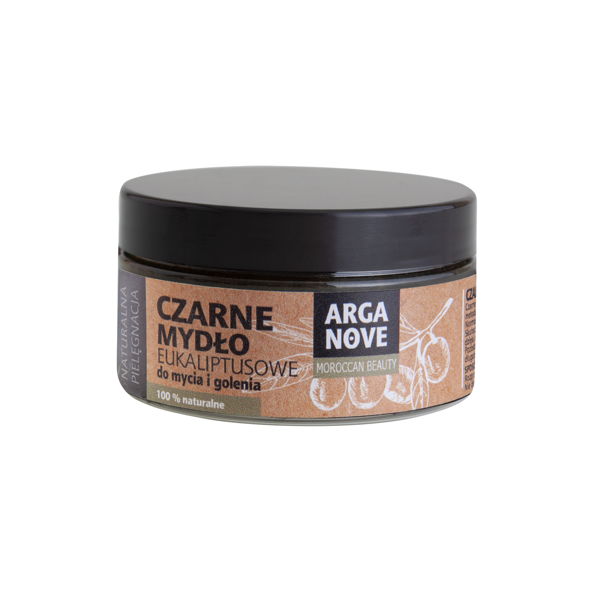 Arganove Czarne mydło eukaliptusowe 100% naturalne, 100 g zdjęcie