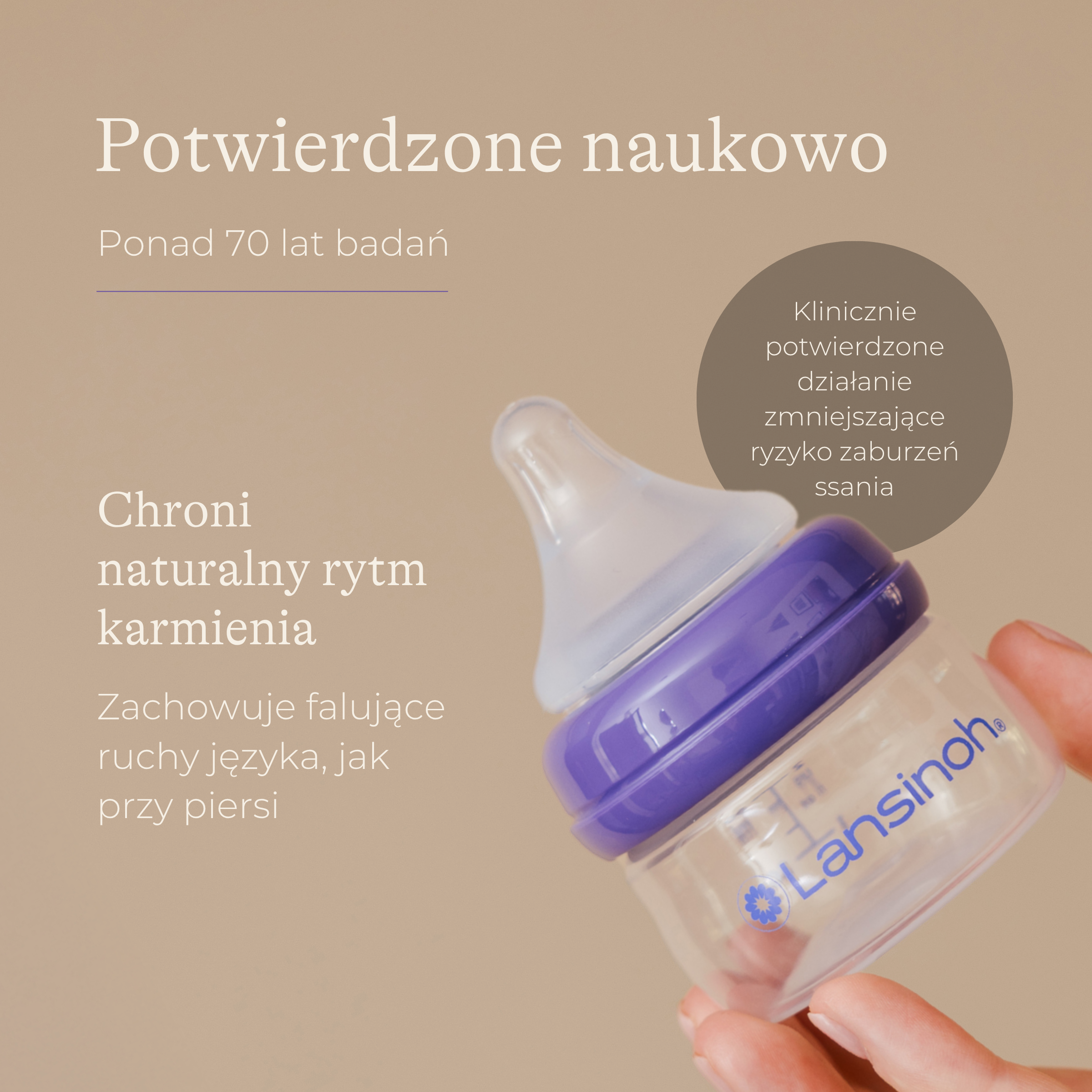 Lansinoh Butelka do karmienia NaturalWave, bardzo wolny przepływ, 60 ml, 1 szt.