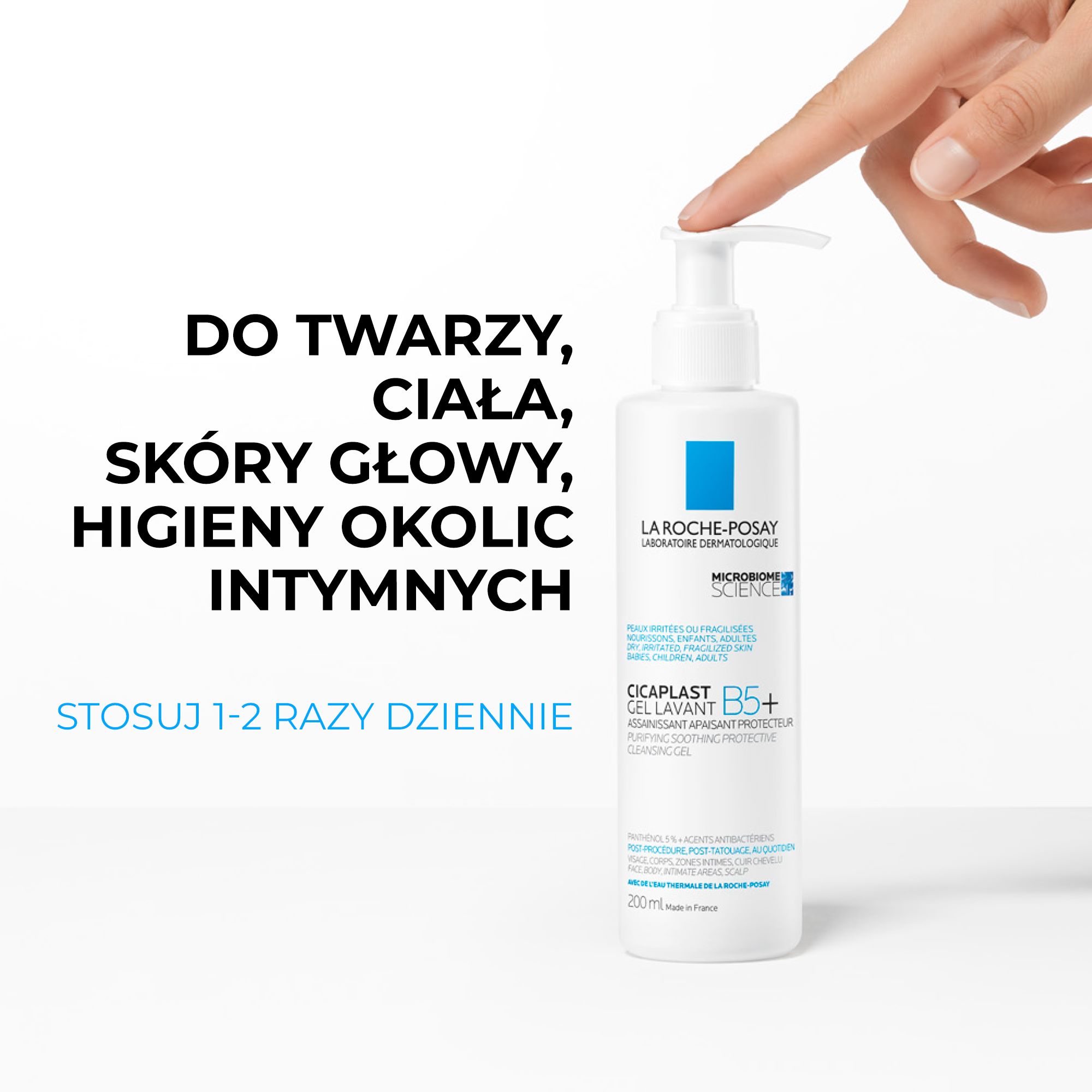 La Roche-Posay, Cicaplast Gel Lavant B5+, pianka oczyszczająca do twarzy, 200 ml