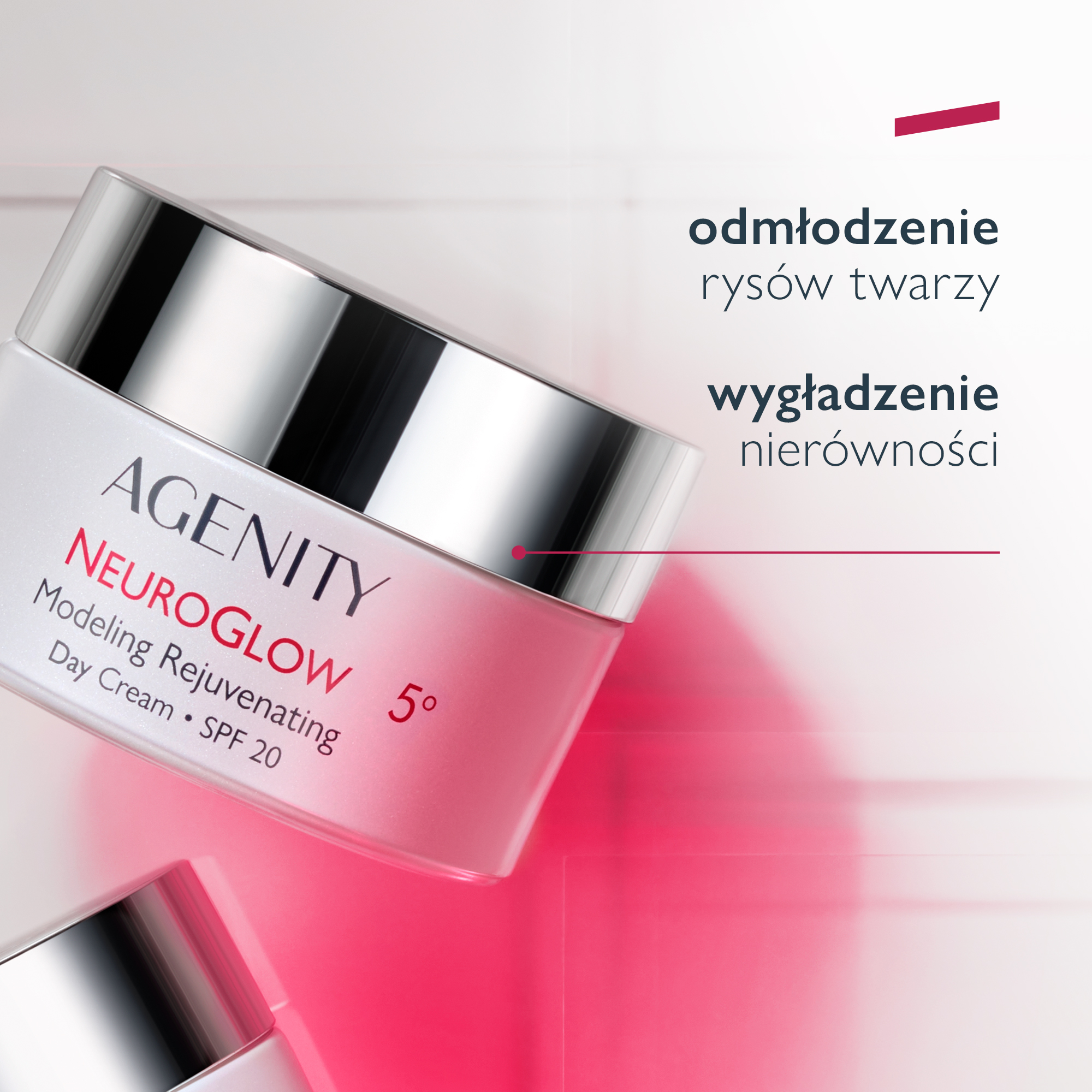 Agenity Neuroglow 5°, Krem modelujący odmładzający na dzień SPF 20, 50 ml
