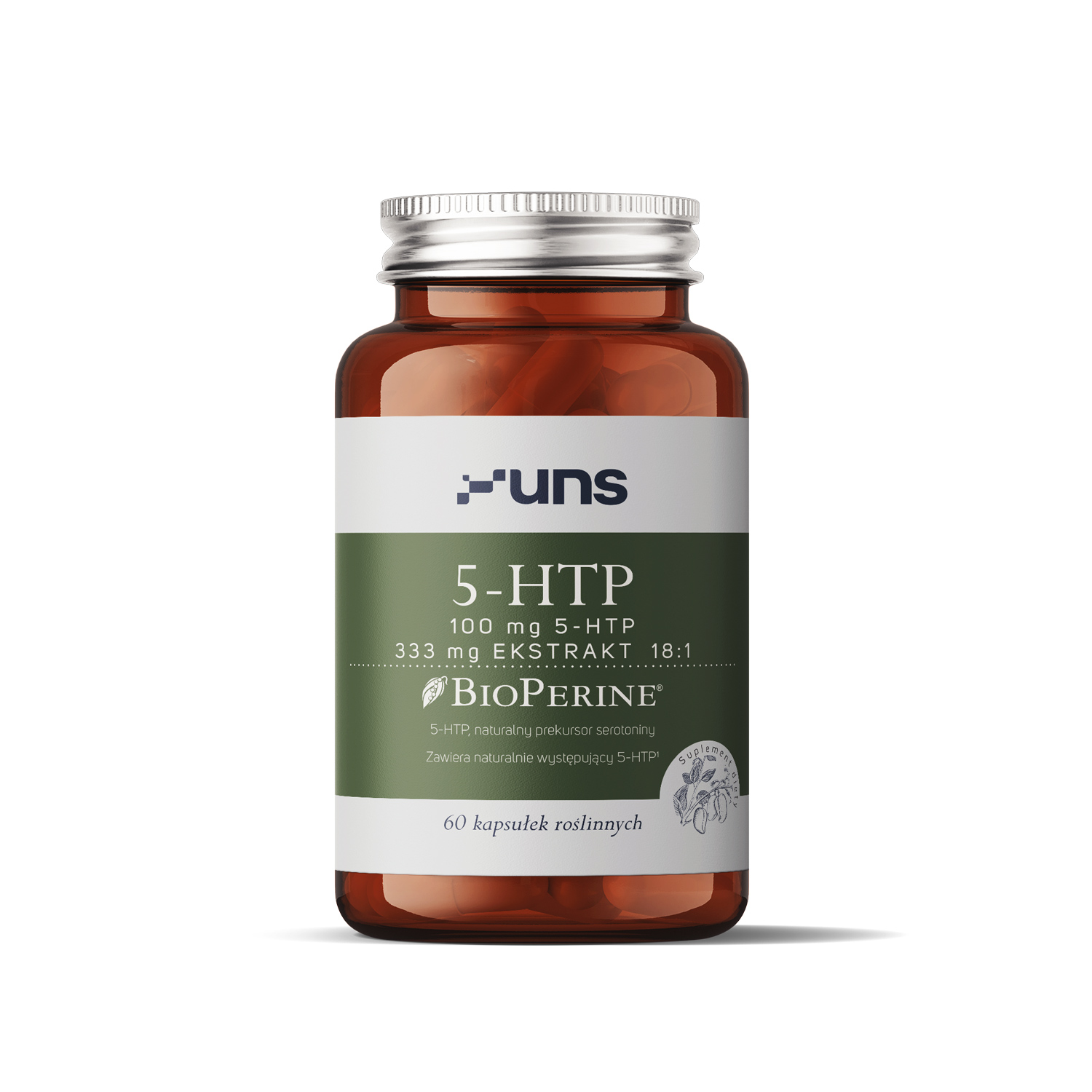 Uns 5-Htp + Bioperine, 60 kapsułek