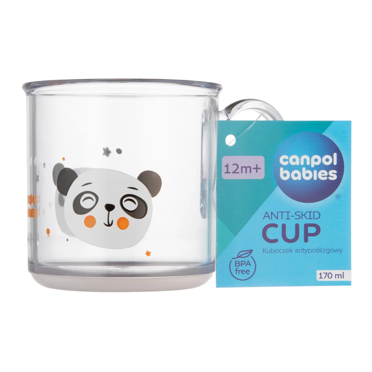 Canpol babies Kubek antypoślizgowy z uchem Exotic Animals Panda, 170 ml zdjęcie