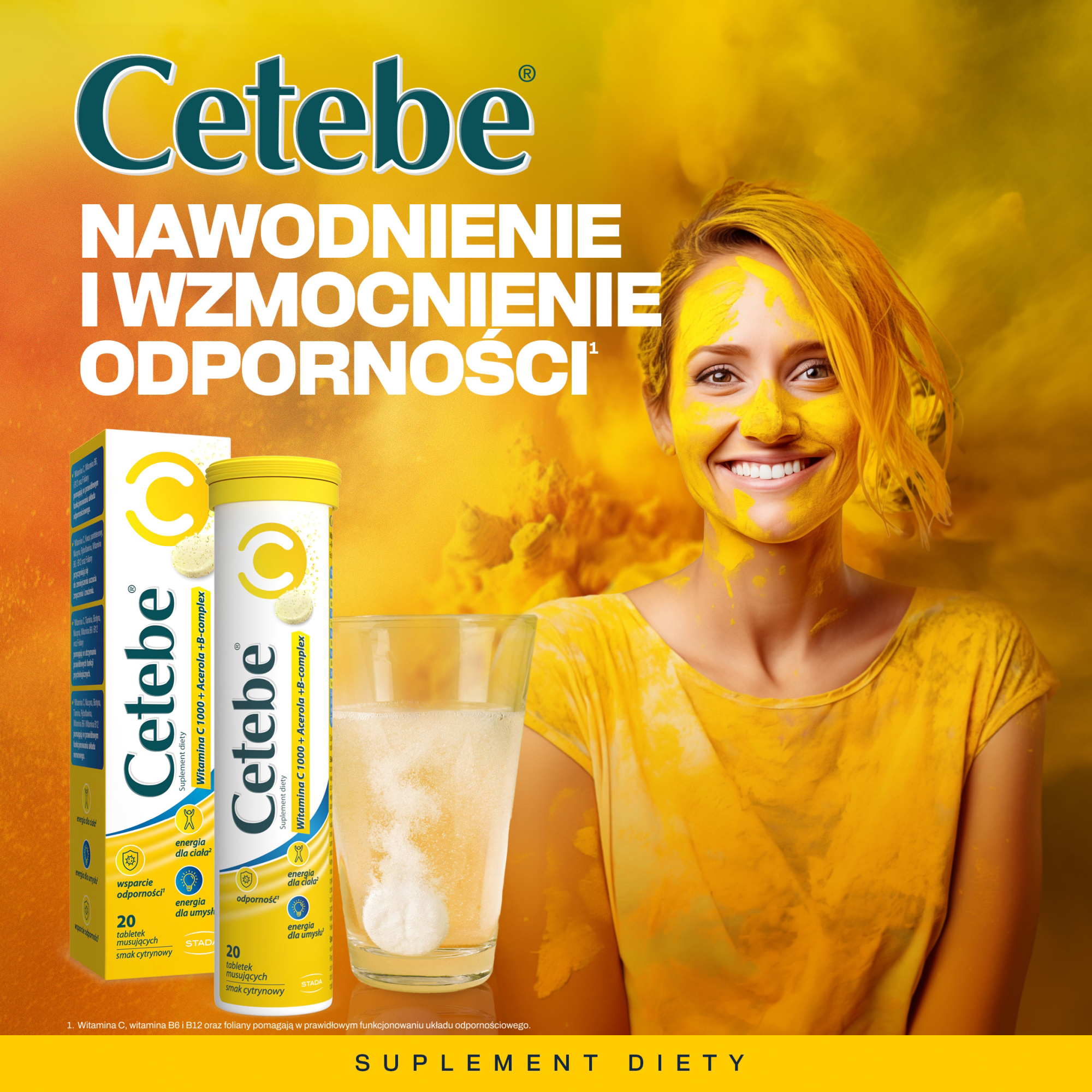 Cetebe Witamina C 1000 + Acerola + B-Complex 20 tabletek musujących