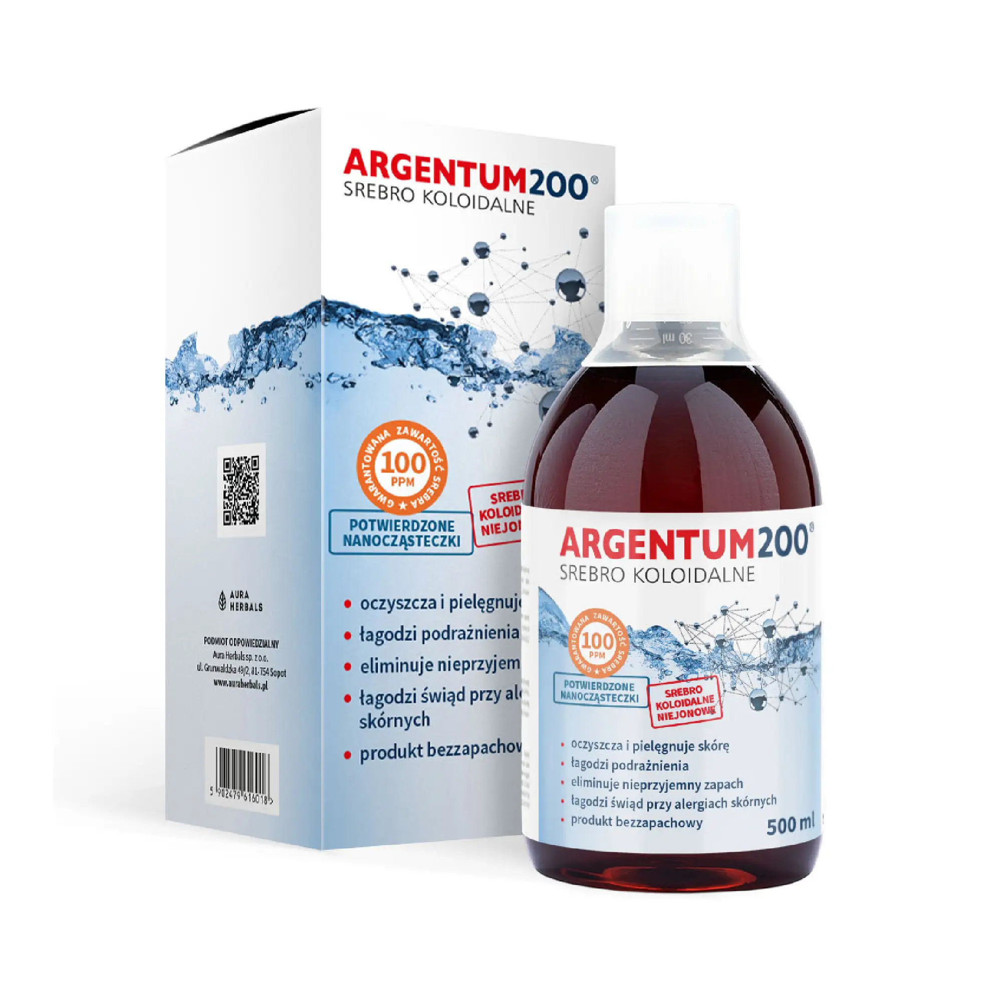 Srebro Koloidalne 100 ppm, Argentum200 tonik, 500 ml zdjęcie