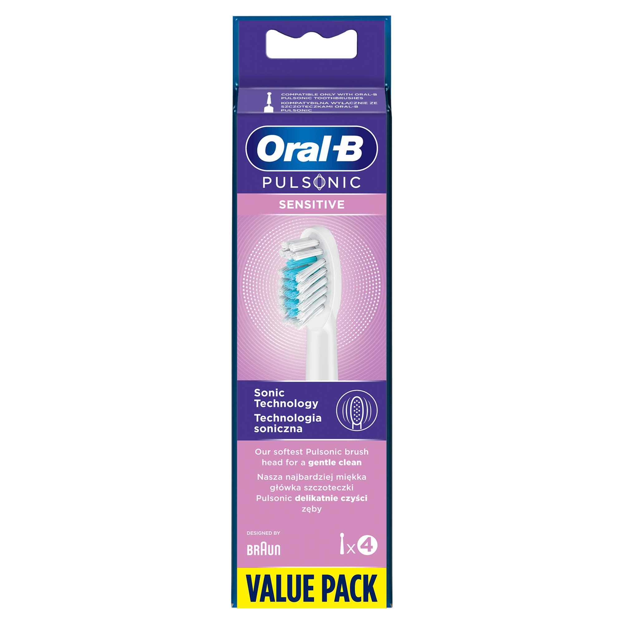 Oral - B Pulsonic Sensitive SR32 Końcówki do szczoteczki elektrycznej, 4 szt. zdjęcie