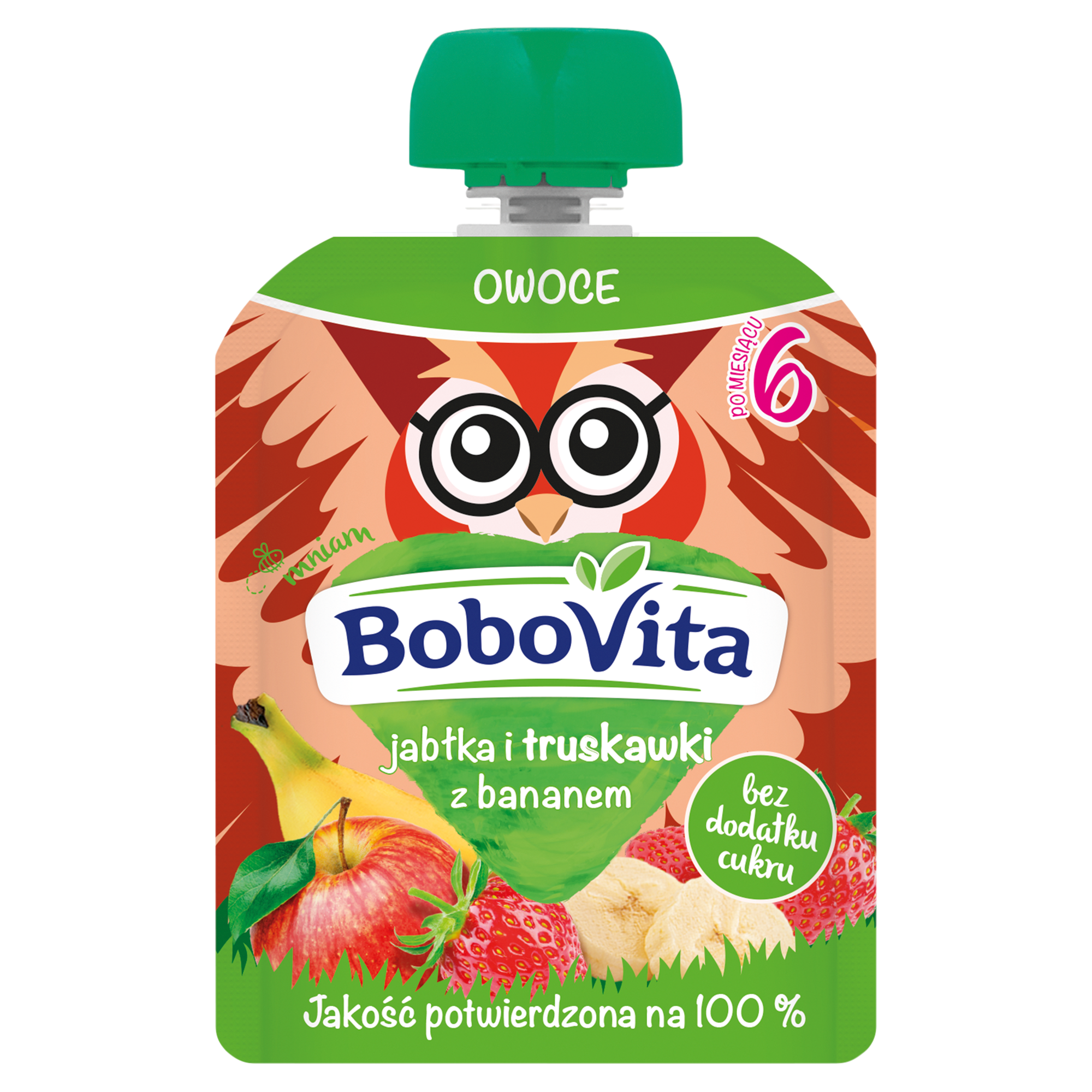 BOBOVITA MUS Jabłka i truskawki z bananem po 6 m-cu - 80 g zdjęcie